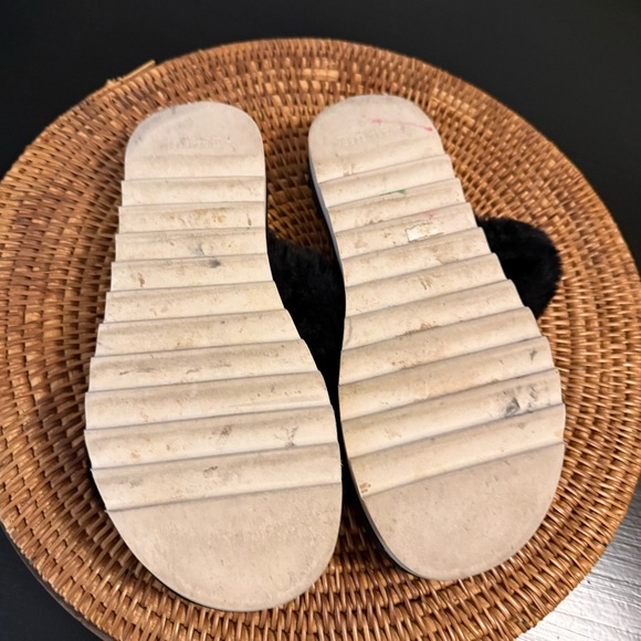 Koolaburra by UGG Black Faux Fur Slide Sandals - Picture 7 of 9